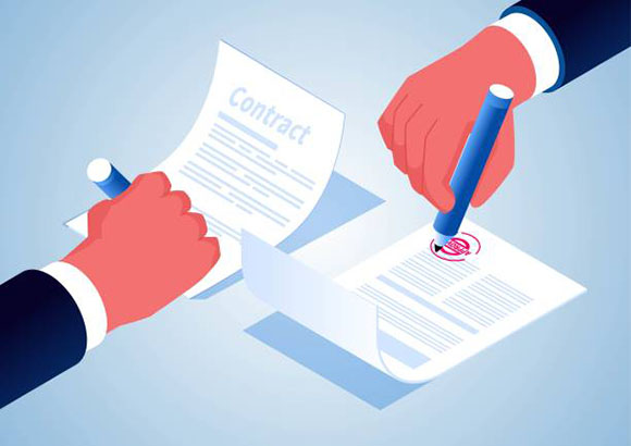 Signing up the real estate contracts