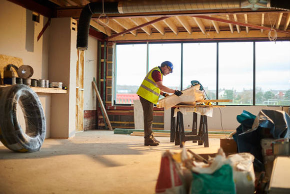 Engineers in constructing site